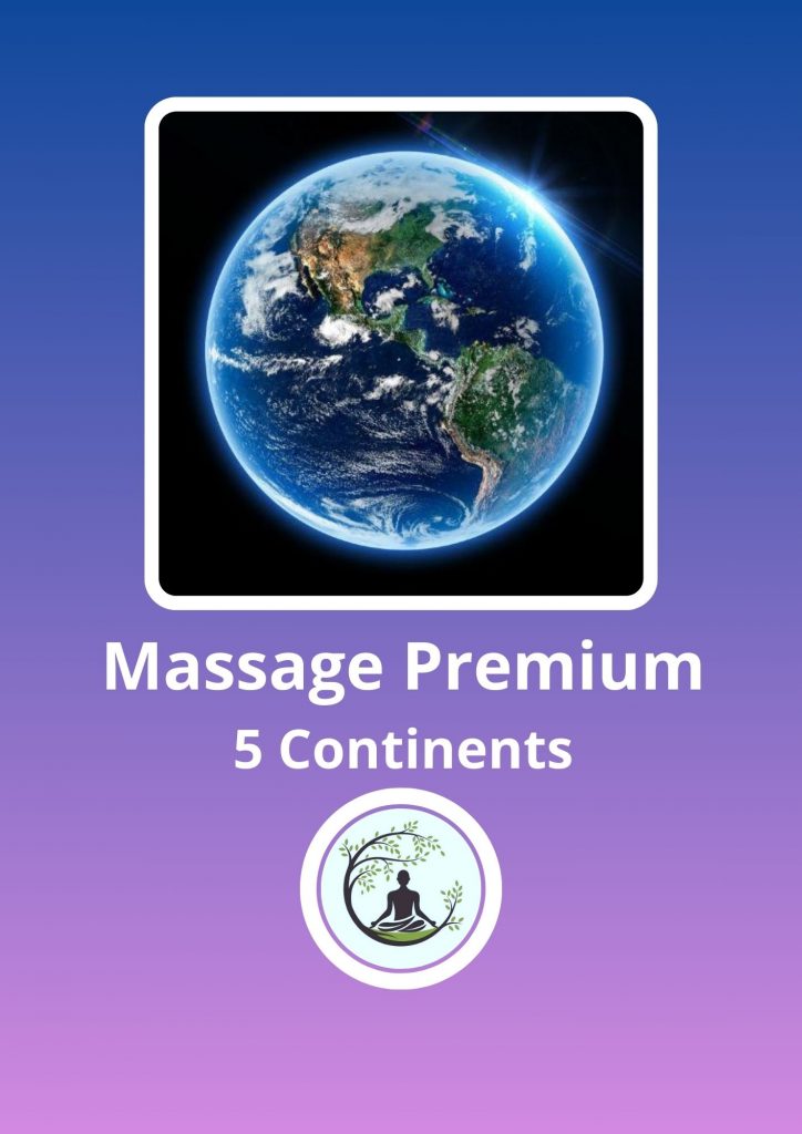 MASSAGE PREMIUM SOINS 5 CONTINENTS DU MONDE 1H15 Un Massage qui regroupe les meilleures techniques de massage de différentes cultures et continents. avec l'appuie de certaines huiles précieuses et huiles essentielles afin de libérer es tensions et miasmes qui peuvent entraver la libre circulation de votre énergie (Kundalini, Prana et Chi) Ce processus de massage biodynamique réveille les processus naturels d’auto-stimulation en libérant des Karmas émotionnels encombrants ainsi que des toxines.